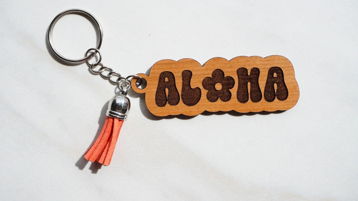 Pop-Up Mākeke - HI Darling Shop - Aloha Keychain - Front View