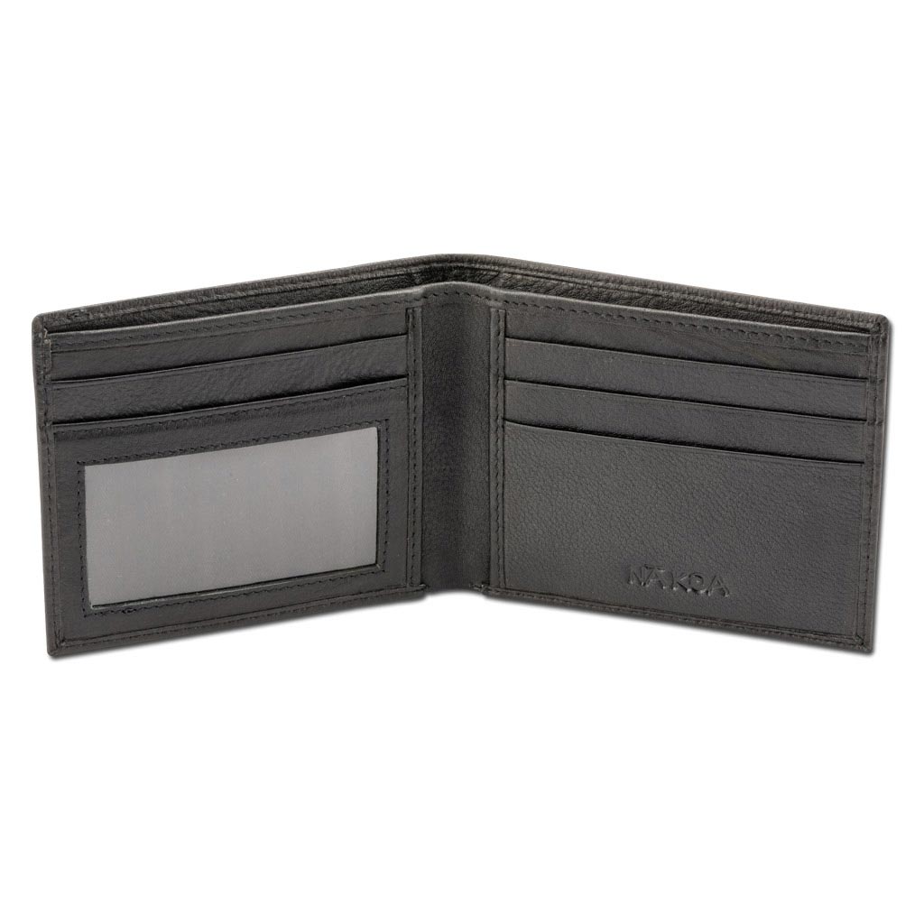 Pop-Up Mākeke - Na Koa - Polynesian Tattoo Bifold Leather Wallet - Bourbon