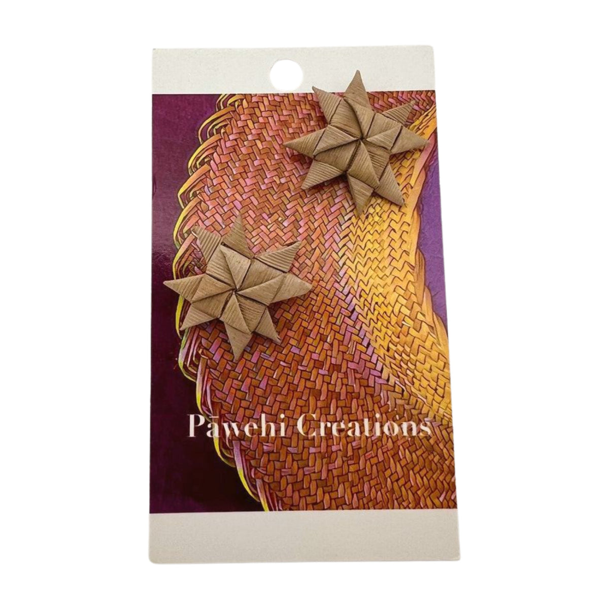 Pop-Up Mākeke - Pawehi Creations - Raufara Star Stud Earrings - Style #1 - Front View