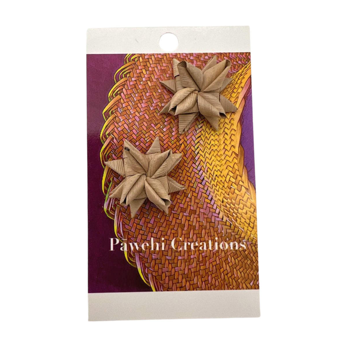 Pop-Up Mākeke - Pawehi Creations - Raufara Star Stud Earrings - Style #2 - Front View