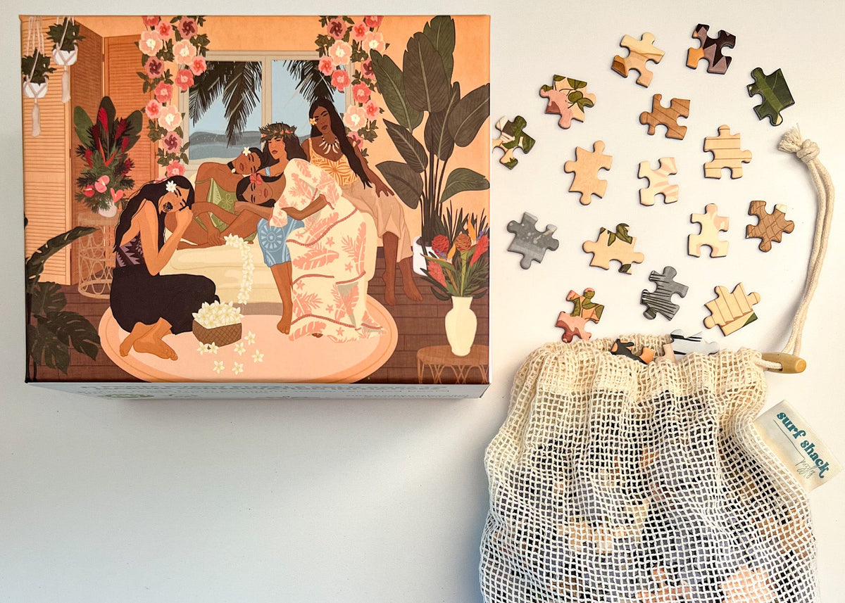 Pop-Up Mākeke - Surf Shack Puzzles - Polynesian Beauties 1000-Piece Puzzle