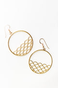 Wavy Hoop Earrings 14kGV