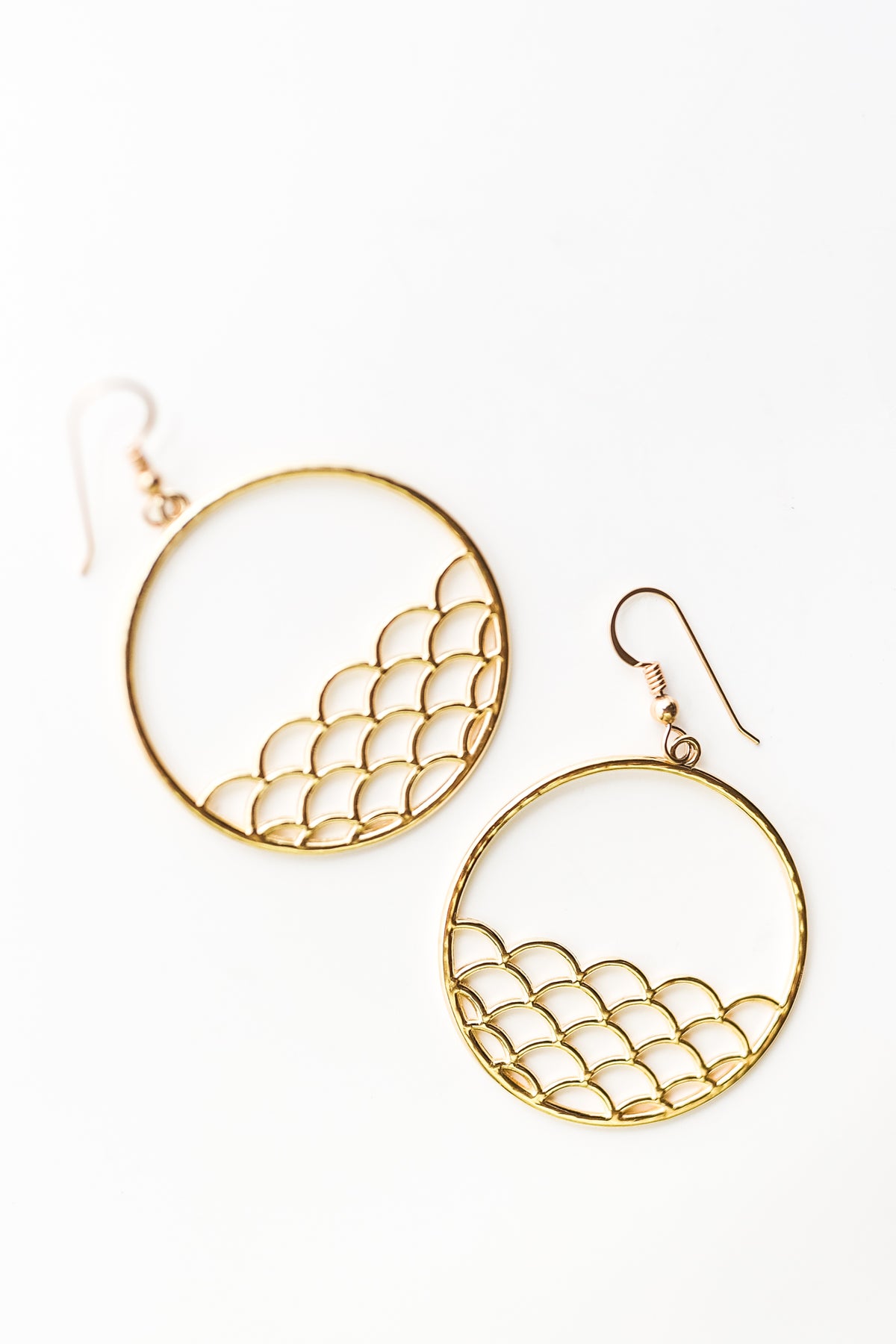 Wavy Hoop Earrings 14kGV