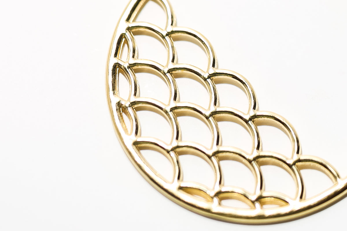 Wavy Hoop Earrings 14kGV