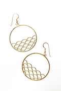 Wavy Hoop Earrings 14kGV