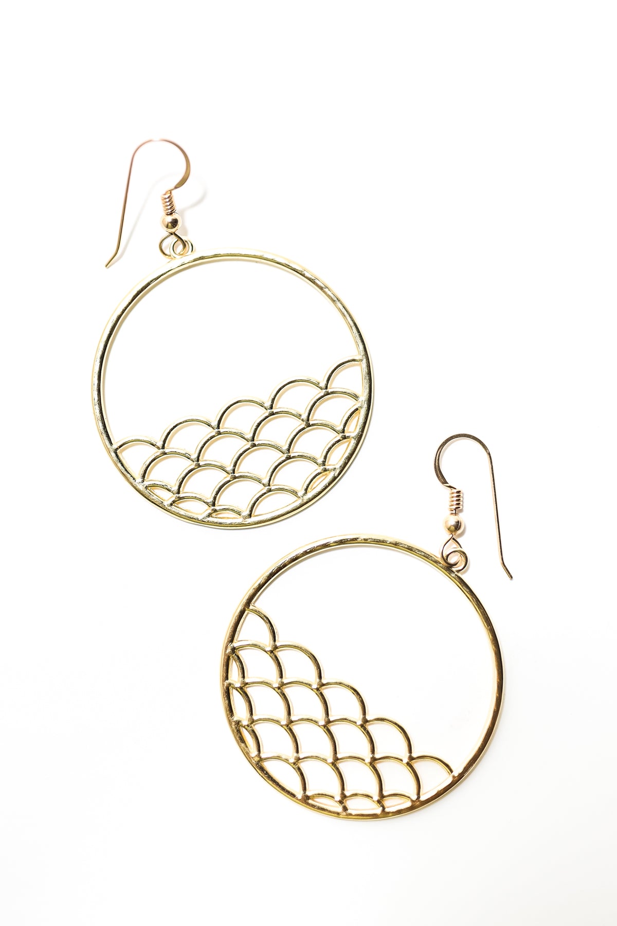 Wavy Hoop Earrings 14kGV