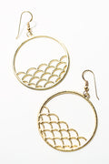 Wavy Hoop Earrings 14kGV