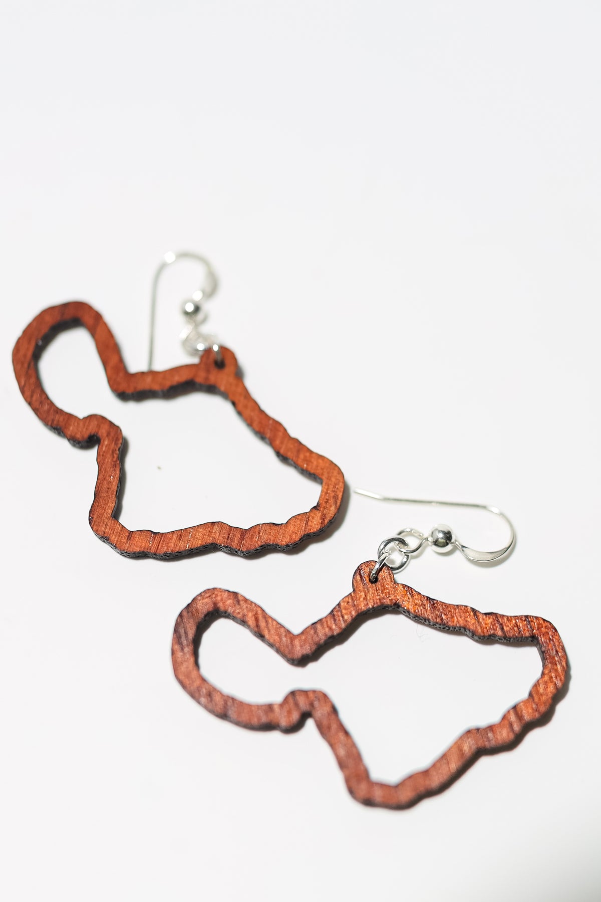 Island Koa Earrings Sterling Silver Hook by Kipuka Kai