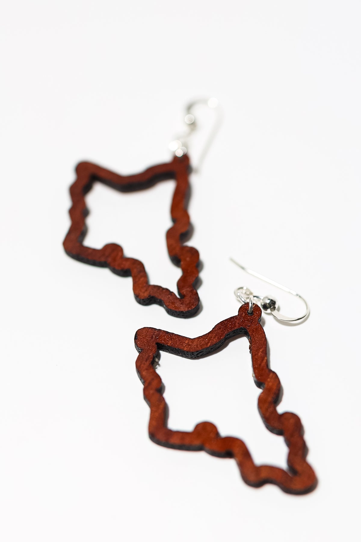 Island Koa Earrings Sterling Silver Hook by Kipuka Kai