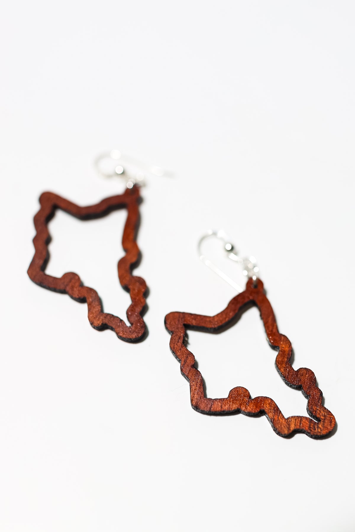 Island Koa Earrings Sterling Silver Hook by Kipuka Kai