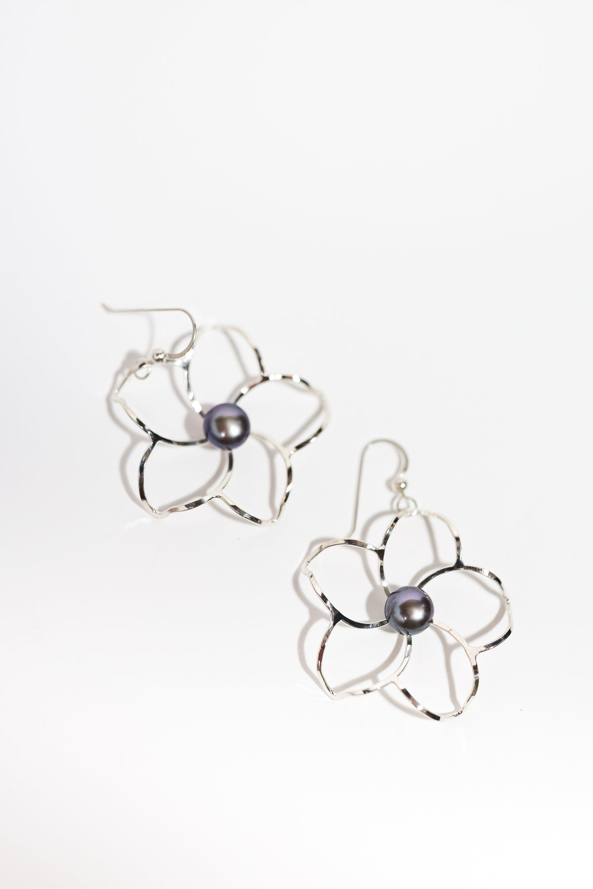 Plumeria Freshwater Pearl Sterling Silver Earring