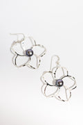Plumeria Freshwater Pearl Sterling Silver Earring