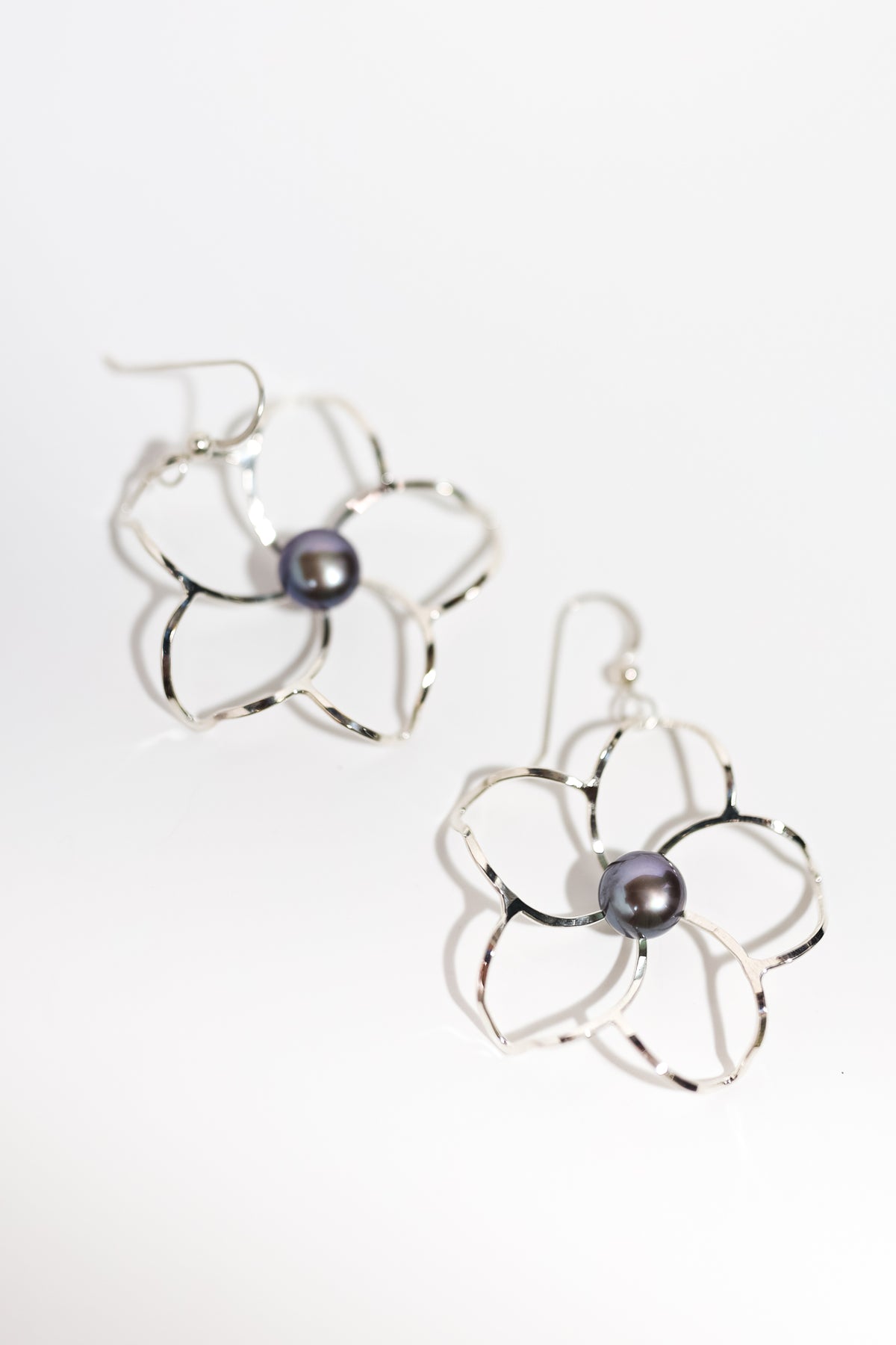 Plumeria Freshwater Pearl Sterling Silver Earring