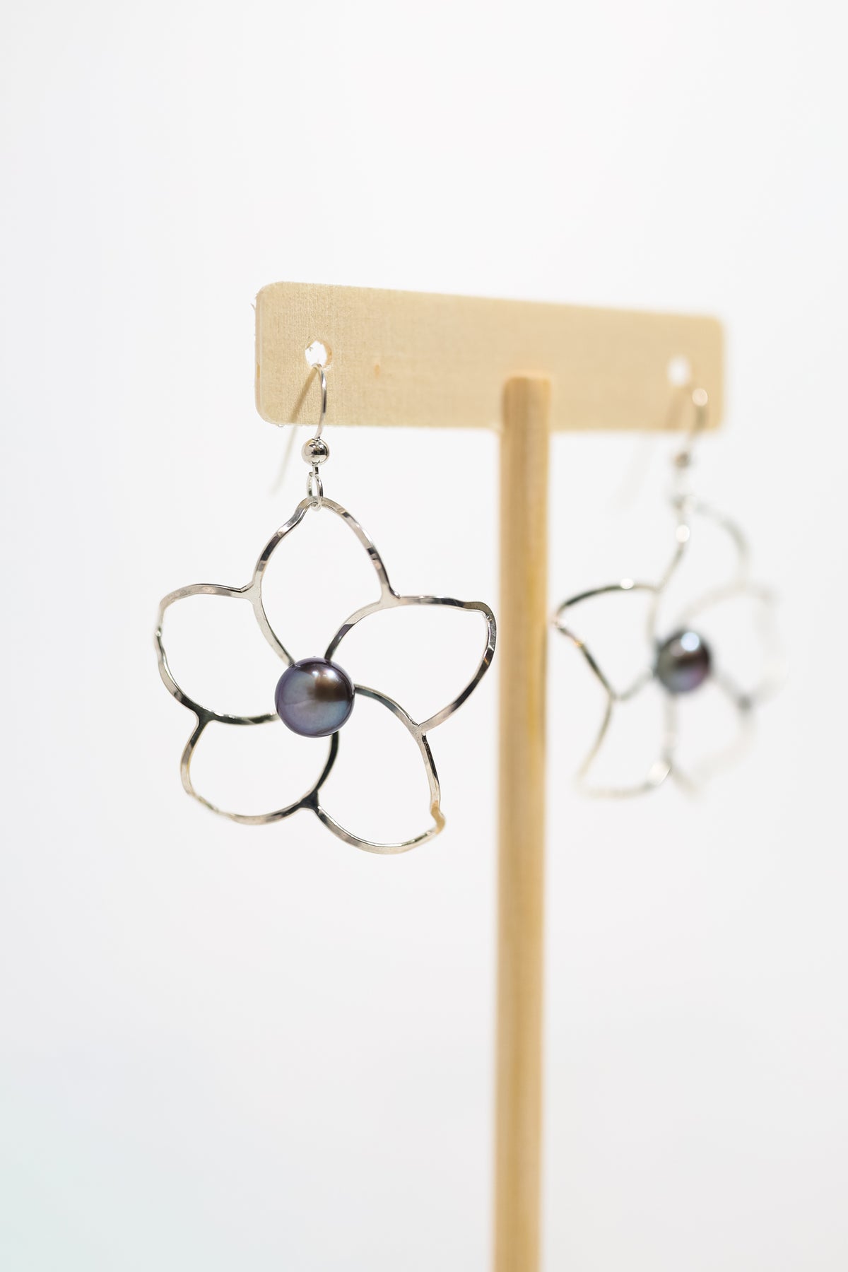 Plumeria Freshwater Pearl Sterling Silver Earring
