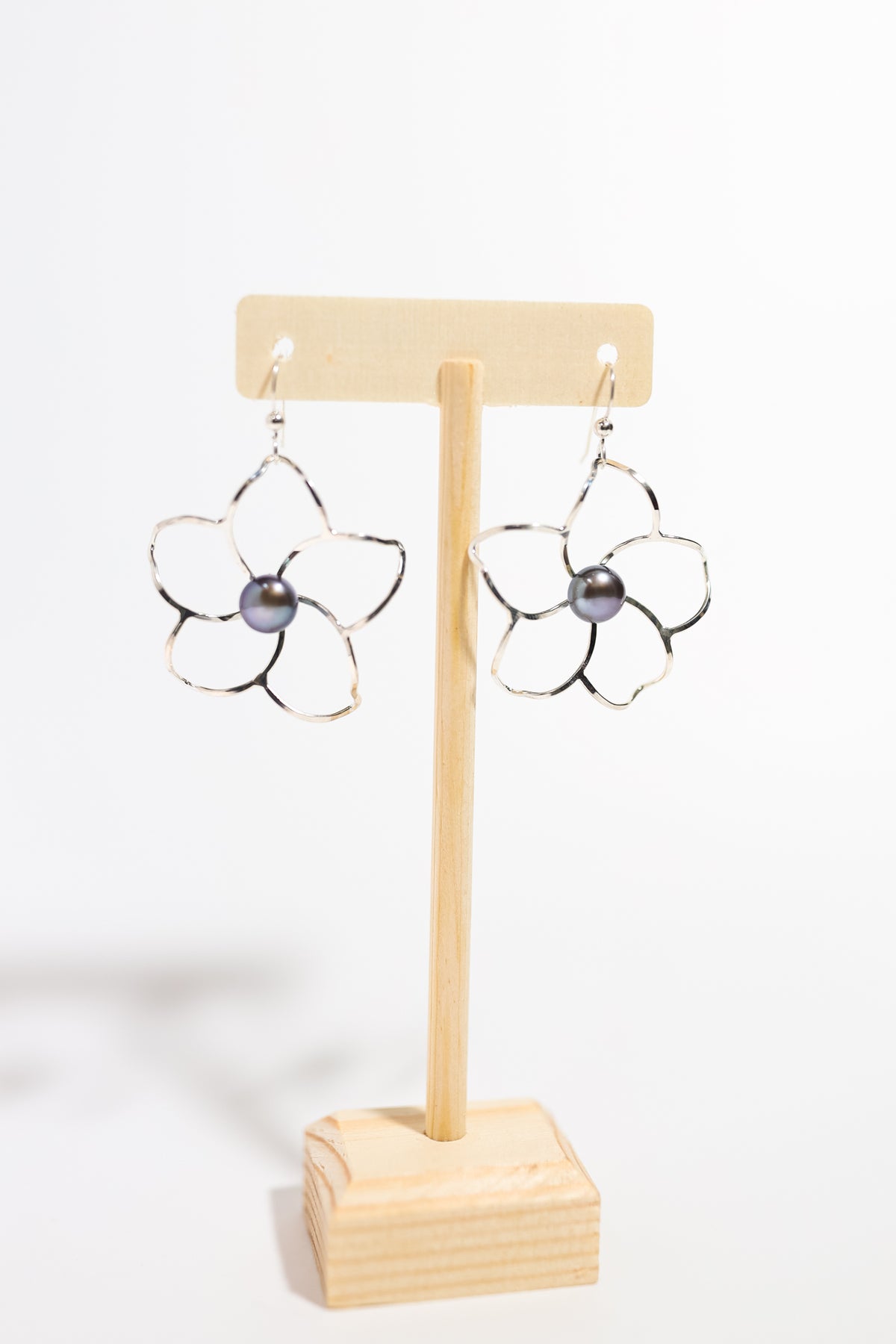 Plumeria Freshwater Pearl Sterling Silver Earring