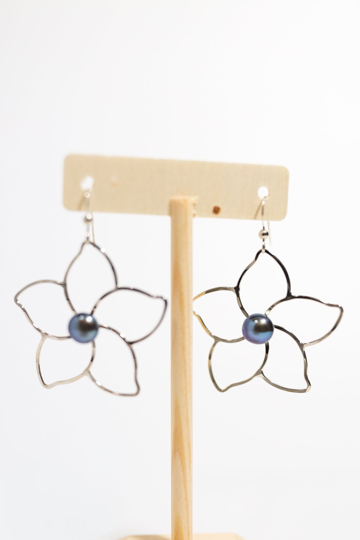Plumeria Freshwater Pearl Sterling Silver Earring