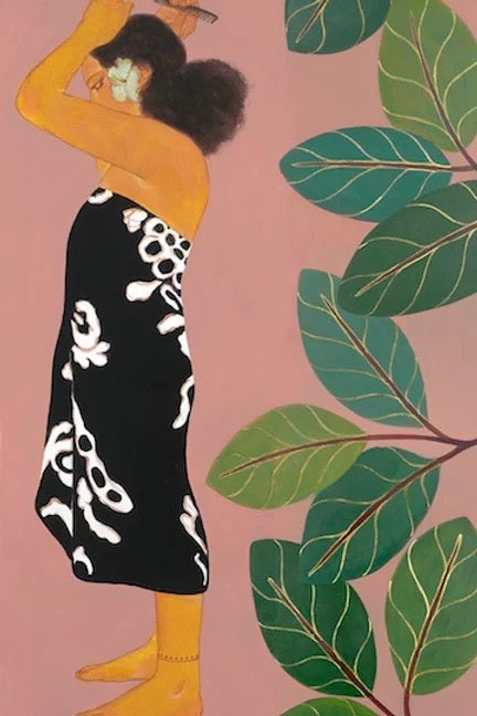 Moana Giclee on Canvas with Floater Frame 31x18" Pegge Hopper