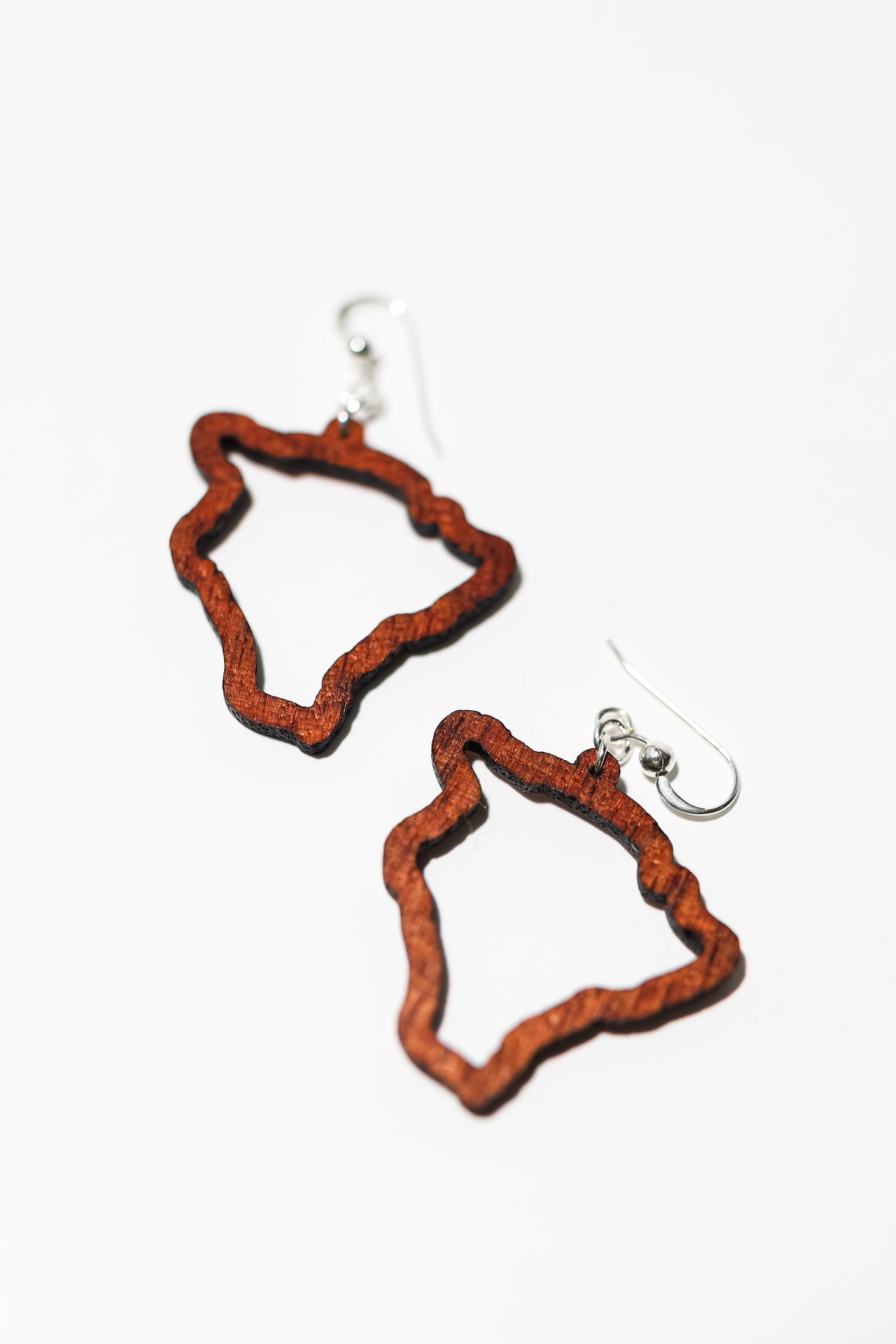 Island Koa Earrings Sterling Silver Hook by Kipuka Kai