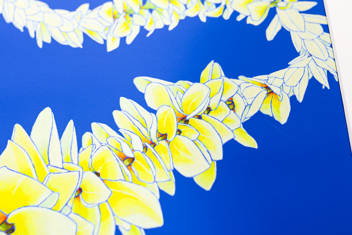 Winding Yellow Plumeria Judd Boloker 177  Print 11x14"