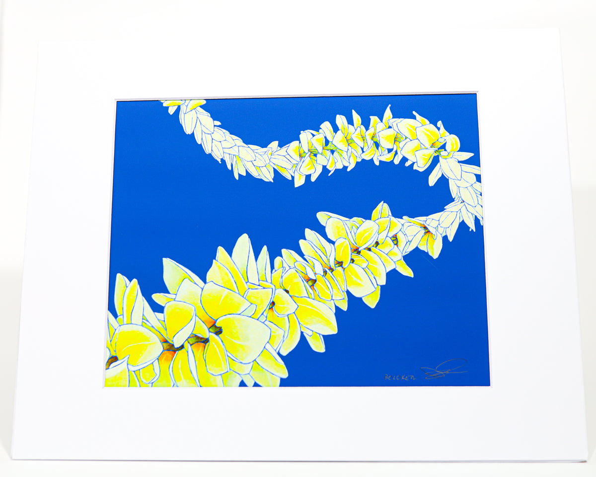 Winding Yellow Plumeria Judd Boloker 177  Print 11x14"