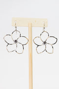 Plumeria Diamond Zirconia Sterling Silver Earring
