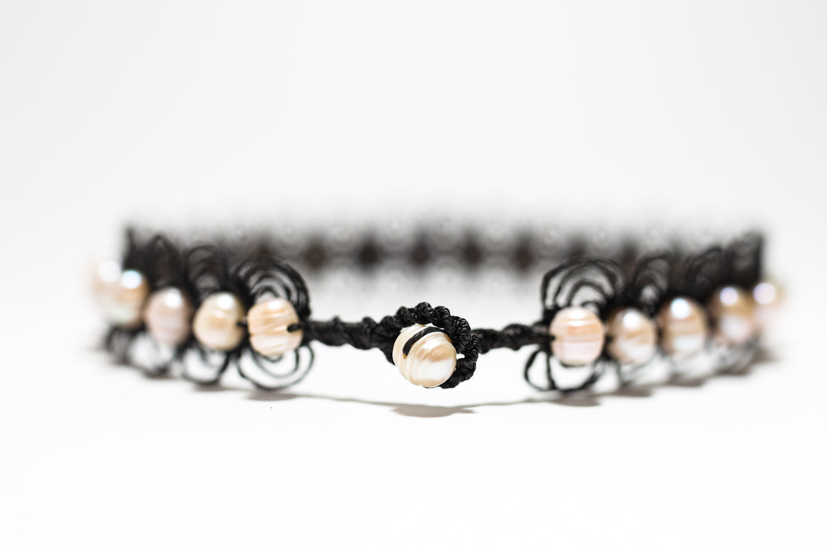 FW Pearl full Woven Pearl Cordage Choker – alternate view 6