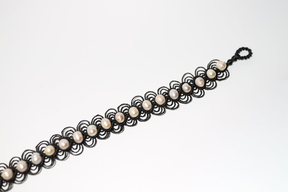 FW Pearl full Woven Pearl Cordage Choker – alternate view 3