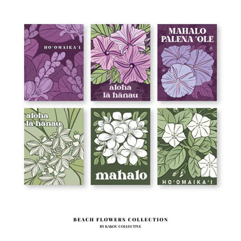 Beach Flowers Greeting Collection