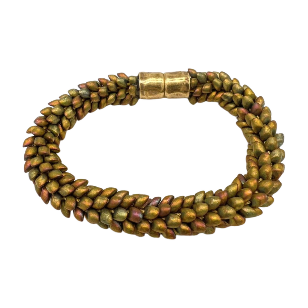Bracelet - Matte Metallic Khaki Dragon Scale - 7.75"
