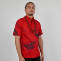 Pull Over Aloha Shirt | Dream Ladies | Black on Red