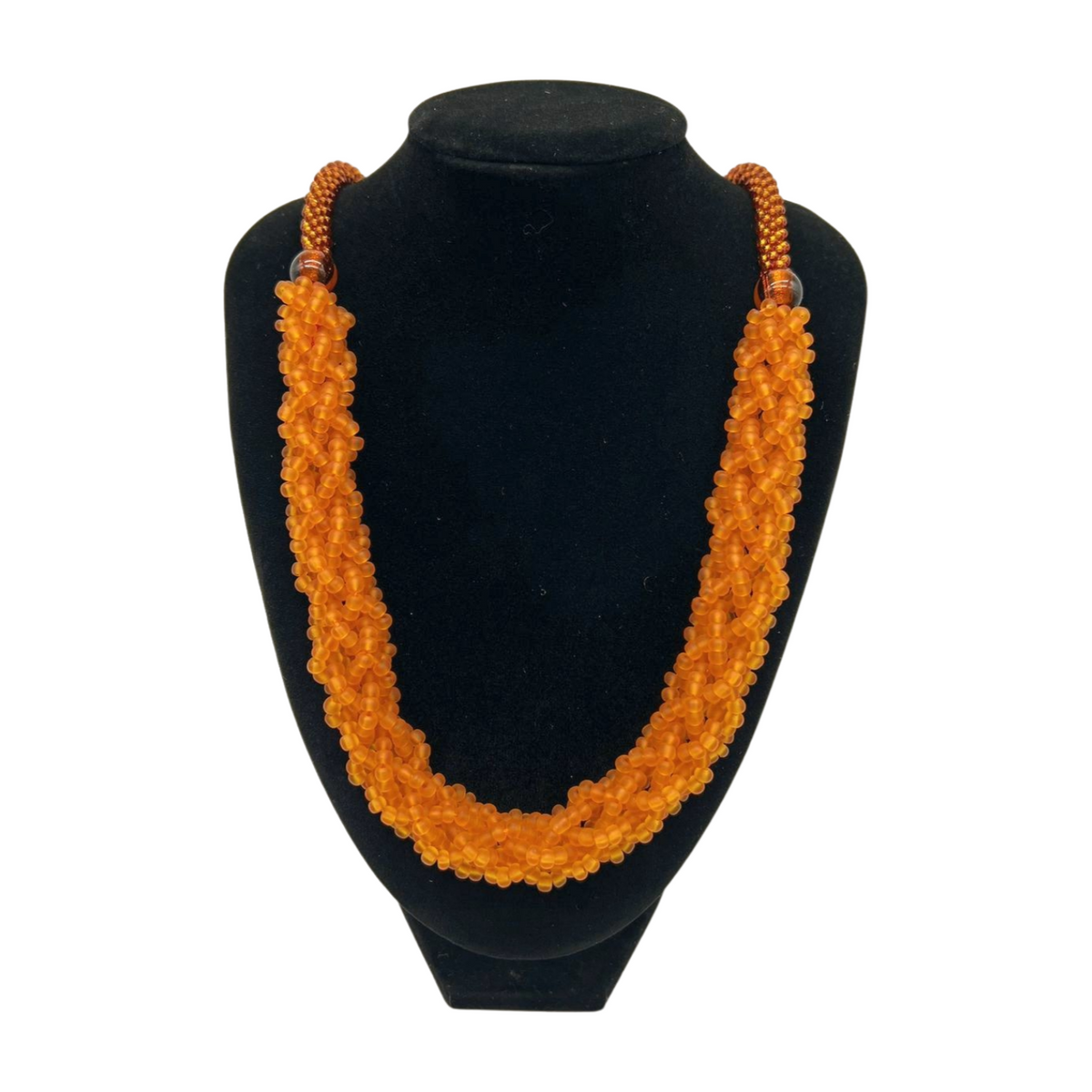 Golden Topaz Frosted Edo Blended Necklace Lei - 27"
