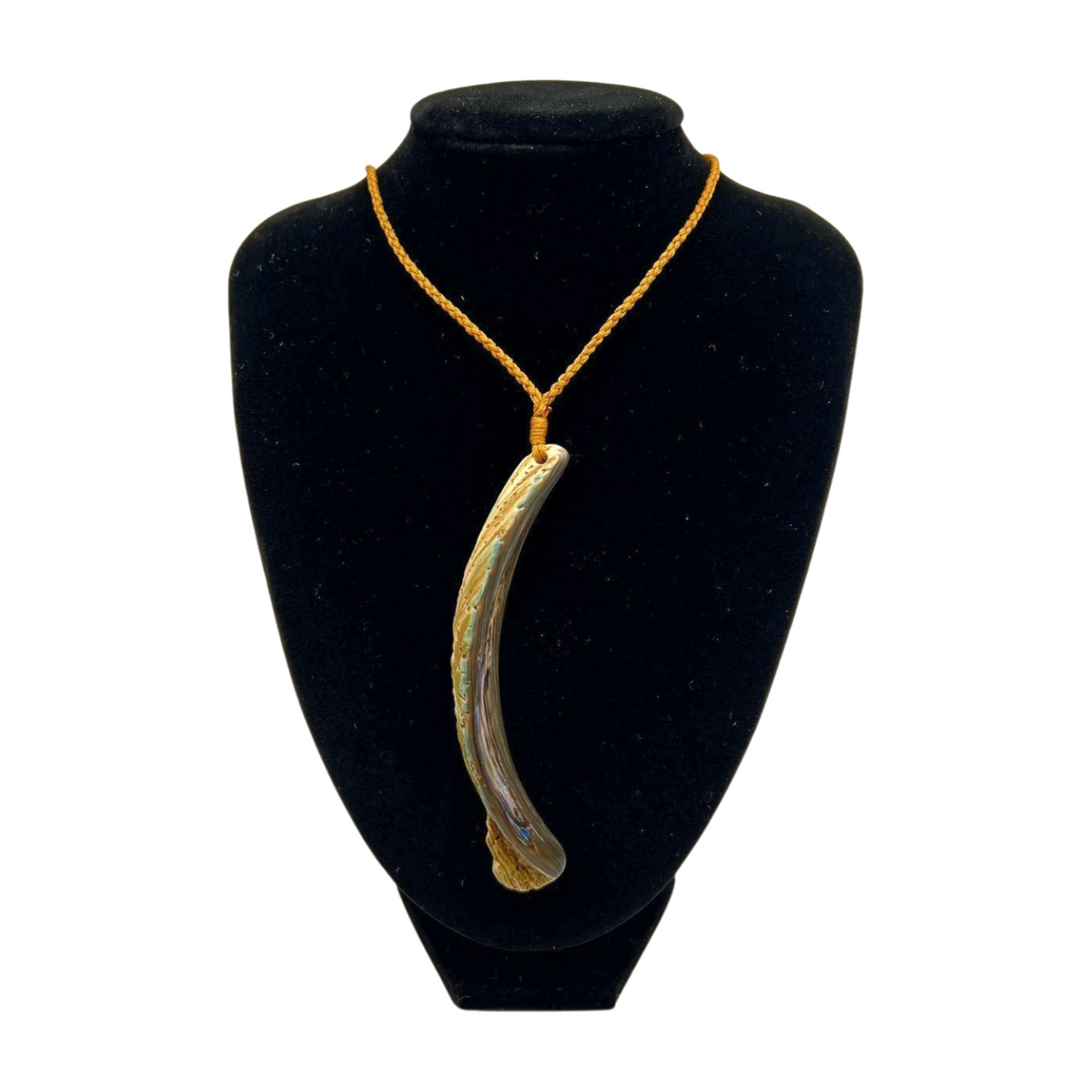 Green Paua Shell from Aotearoa Lashing Knot Necklace - Style #031