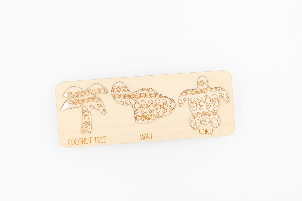 Hawaii Shape Puzzle - Lei Day Background