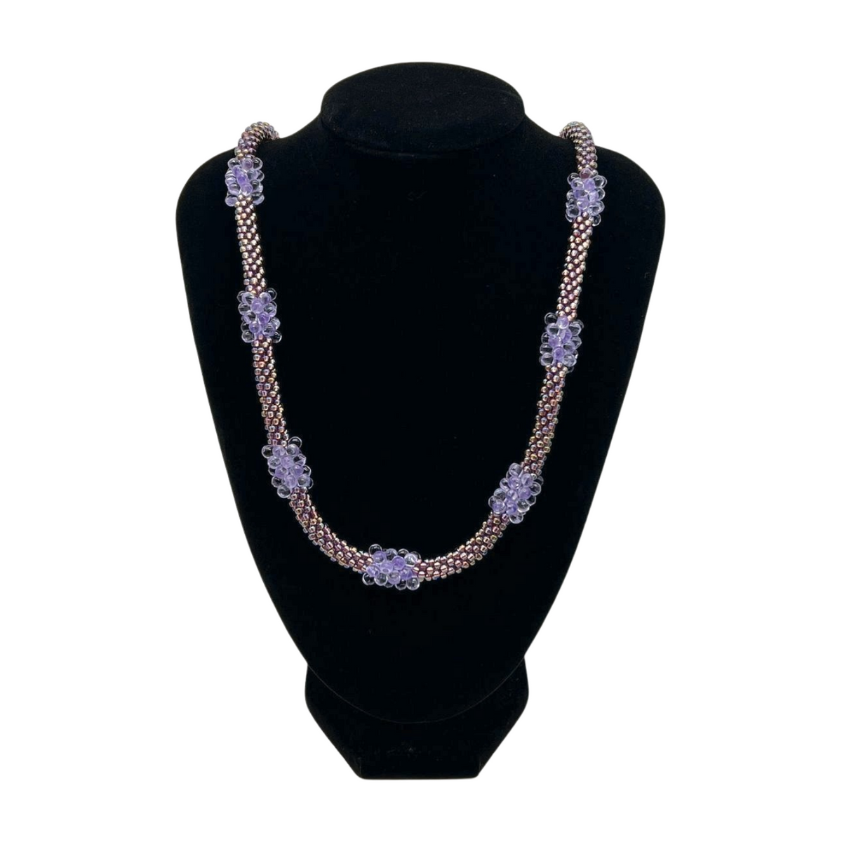 Lavender Rainbow Tear Drop Clusters Lei - 26"