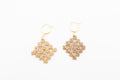 Lauhala Earrings -  GF Huggies w/ 4x4 Love Knots
