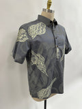 Pull Over Aloha Shirt | Niʻihau Shell | Cream on Gray