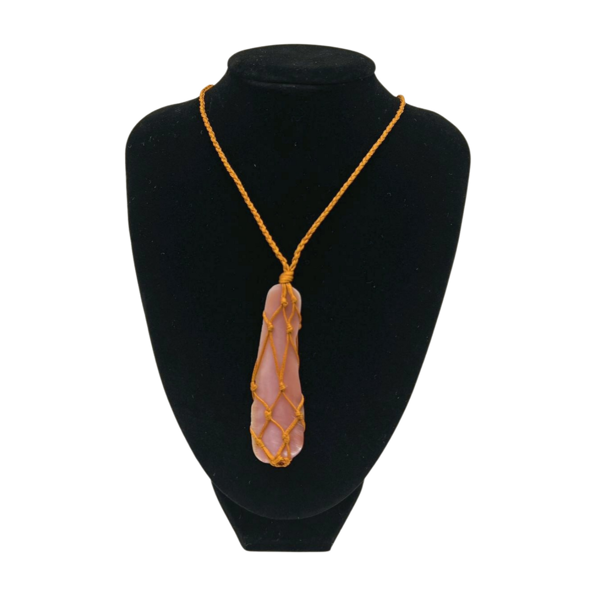 Pink and Green Paua Shell from Aotearoa Lashing Knot Necklace - Style #002