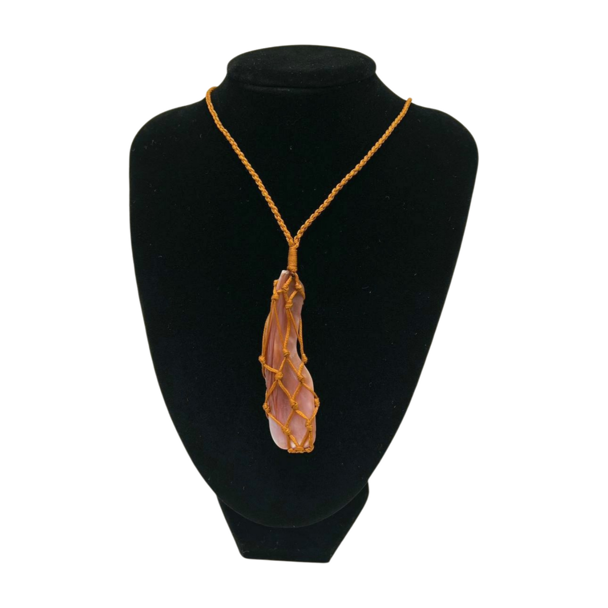 Pink and Green Paua Shell from Aotearoa Lashing Knot Necklace - Style #007
