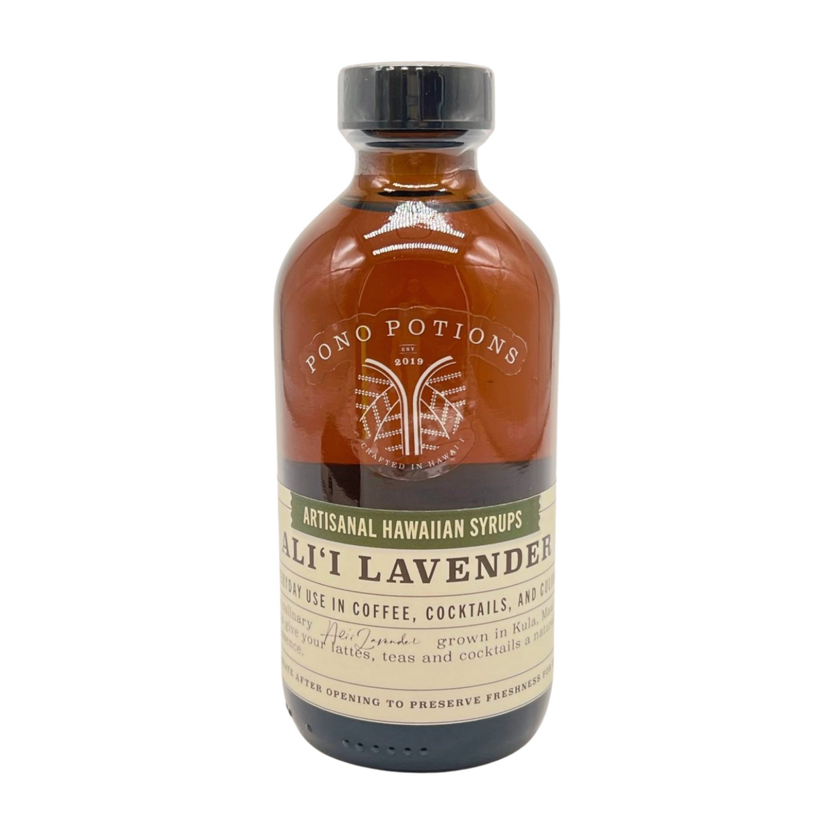 Pop-Up Mākeke - Pono Potions - Ali’i Lavender Syrup - Front View