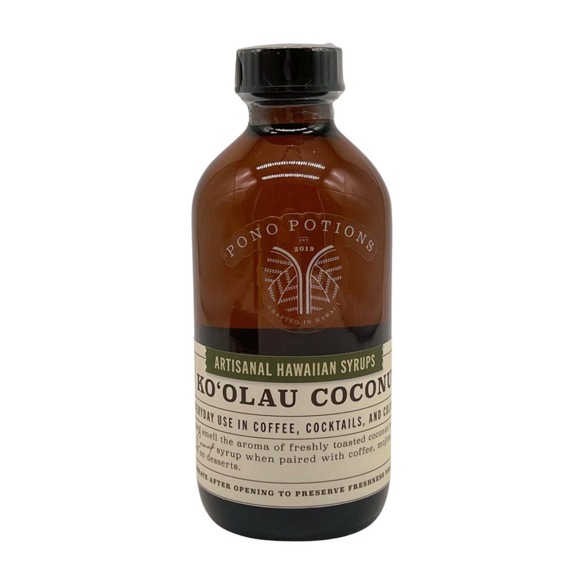 Pop-Up Mākeke - Pono Potions - Koʻolau Coconut Syrup - Front View