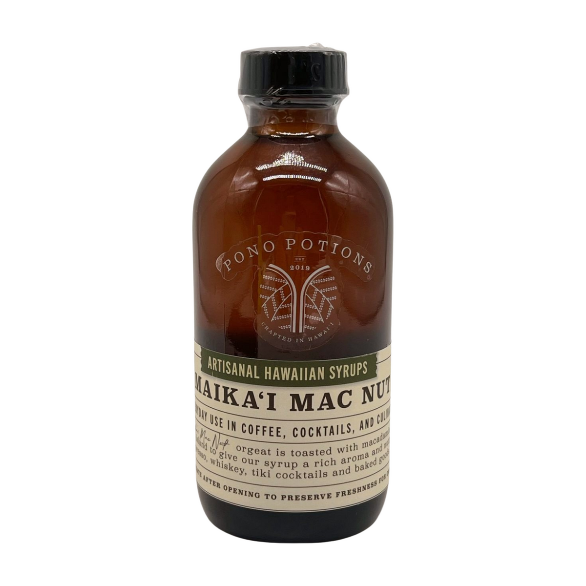 Pop-Up Mākeke - Pono Potions - Maika’i Macadamia Nut Orgeat - Front View