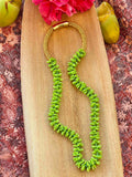 Pop-Up Mākeke - Akalei Designs - Bright Green Orchid Lei - Laid Down