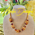 Pop-Up Mākeke - Akalei Designs - Golden Orange Rose Petal Beaded Hawaiian Haku Mini Lei - 5 Clusters - With Logo