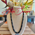 Pop-Up Mākeke - Akalei Designs - Transparent Red Picasso with Matte Black Dragon Scales "Kane" Necklace - With Logo