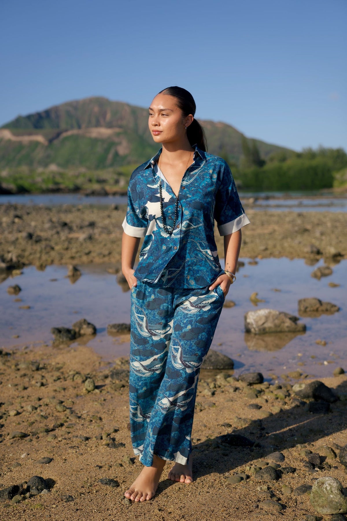 Pop-Up Mākeke - David Shepard Hawaii - Hidden He‘e Palazzo Pants - In Use