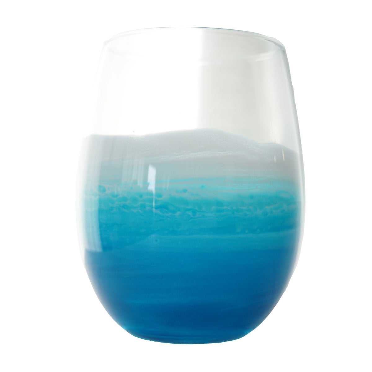 Pop-Up Mākeke - HI Darling Shop - Ocean Resin Wine Glass - Front View