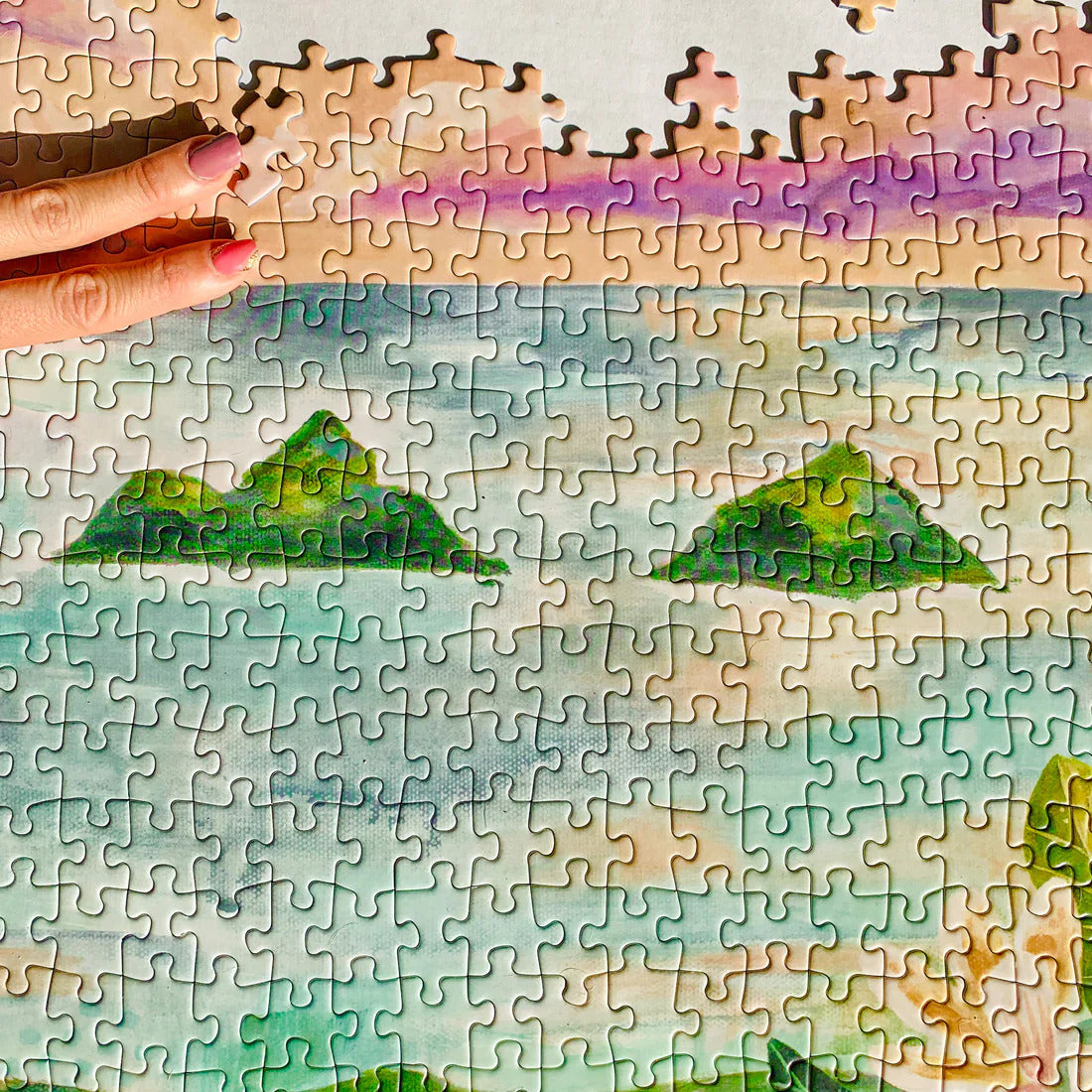Pop-Up Mākeke - Surf Shack Puzzles - "Mokulua Glow" by Lindsay Wilkins Puzzle - Front View