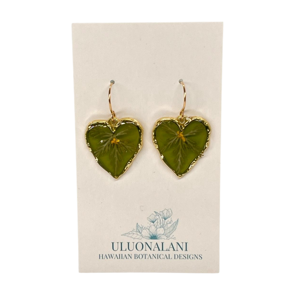 Pop-Up Mākeke - Uluonalani Designs - Small Kalo Dangle Earrings