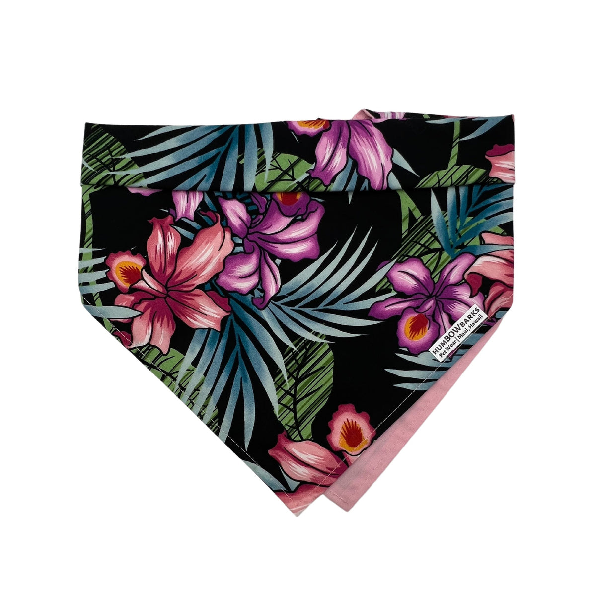 Pop-Up Mākeke - humBOWbarks Pet Wear - Large Reversible Bandana - Retro Flowers