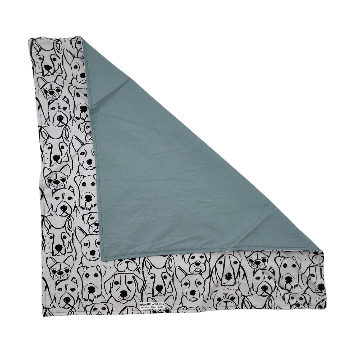 Pop-Up Mākeke - humBOWbarks Pet Wear - X-Large Reversible Bandana - Gray